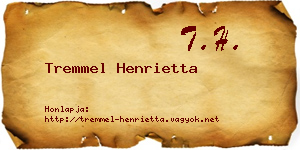 Tremmel Henrietta névjegykártya
